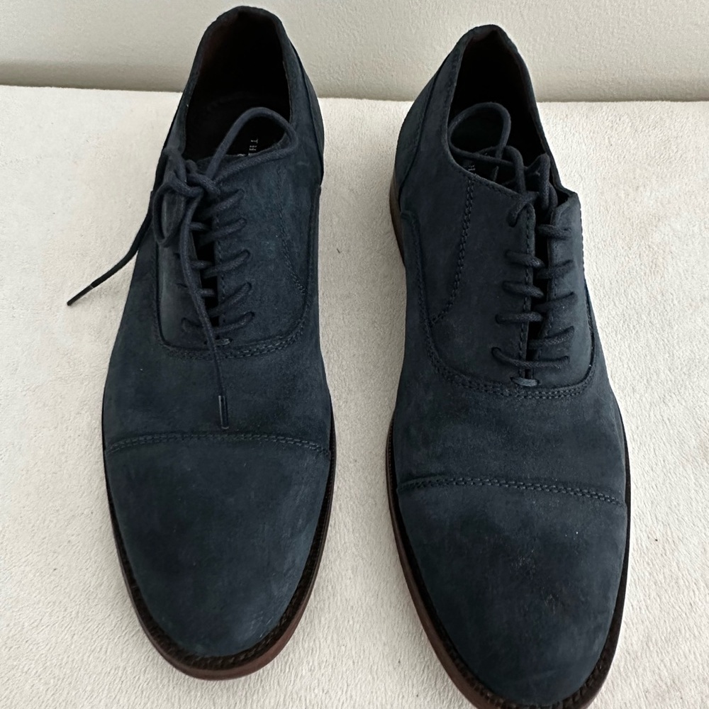 Men’s blue suede dress shoes from the men’s store at Bloomingdale’s size 8